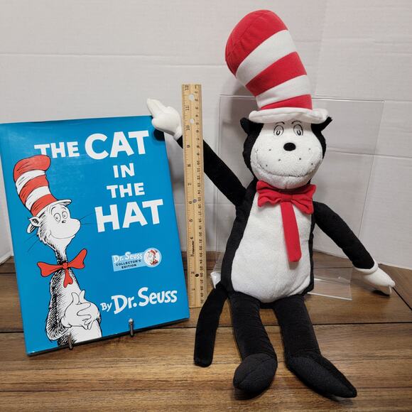 Set of 2 Dr. Seuss "The Cat In The Hat" Book + Plush - Picture 4 of 5